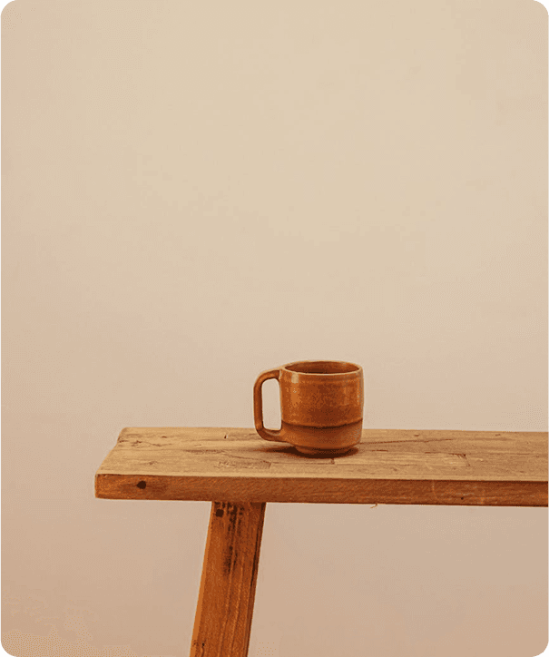 Rustic Wooden Mug Table